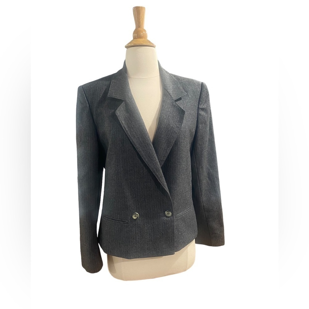 Briarbrook 100% Pure Virgin Wool Gray Blazer -size 8 - Picture 1 of 9